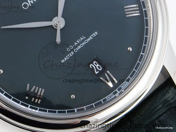 0215 Tailored De Ville Date SS MKF 1:1 Best Edition Dark Gray Dial Roman Marker on Black Leather Strap A 7740